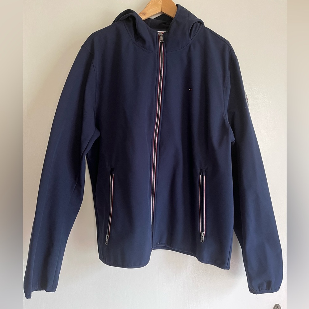 Women’s Navy Tommy Hilfiger Hooded fleece lined rain
 Jacket NWOT